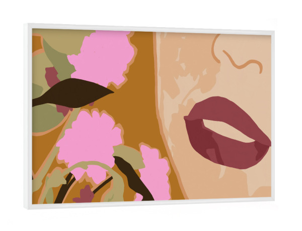 Poster mit weißem Rahmen "Lila Leidenschaft" artboxONE - Floral,Menschen