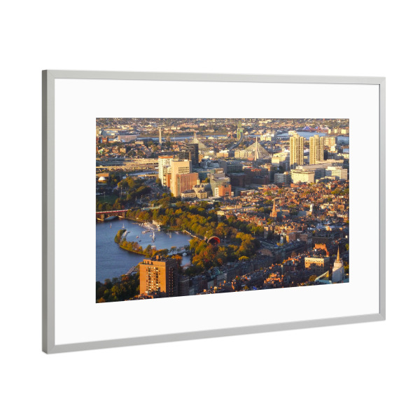 Poster mit Rahmen Silber "Boston Luftaufnahme" artboxONE - Reise,Architektur,Reise / Länder,Städte / Boston