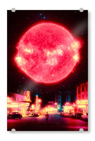 Acrylglasbild "Neon-Einbruch der Dunkelheit" artboxONE - Städte,Städte / Chicago,Galaxy