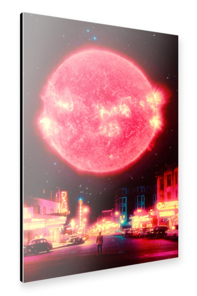 Alu-Dibond "Neon-Einbruch der Dunkelheit" 30x20 cm artboxONE