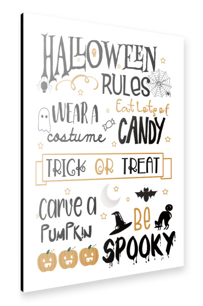 Alu-Dibond "Halloween-Regeln" 30x20 cm artboxONE