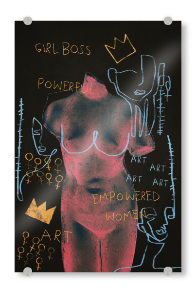 Acrylglasbild "Kraftvolles Mädchen von TAS" artboxONE - Typografie,Abstrakt,Menschen