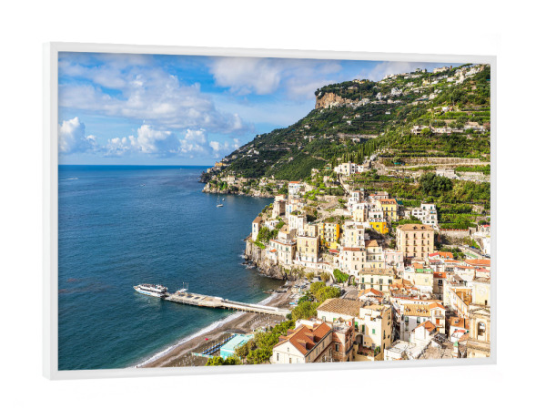 Poster mit weißem Rahmen "Blick über Minori" artboxONE - Natur,Reise,Architektur,Reise / Strand und Meer,Reise / Länder