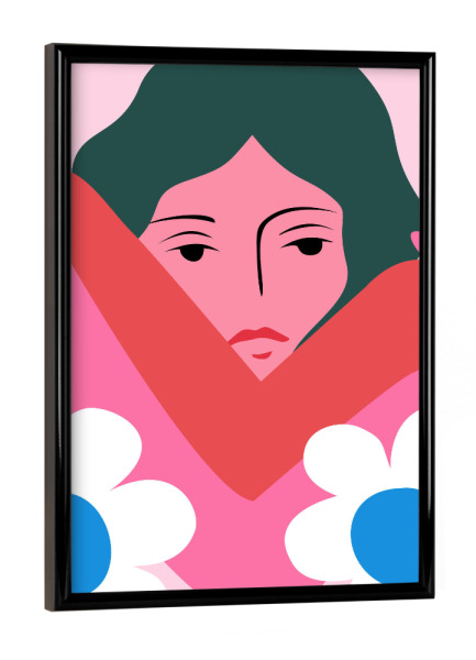 Poster mit schwarzem Rahmen "In ihren Armen" artboxONE - Abstrakt