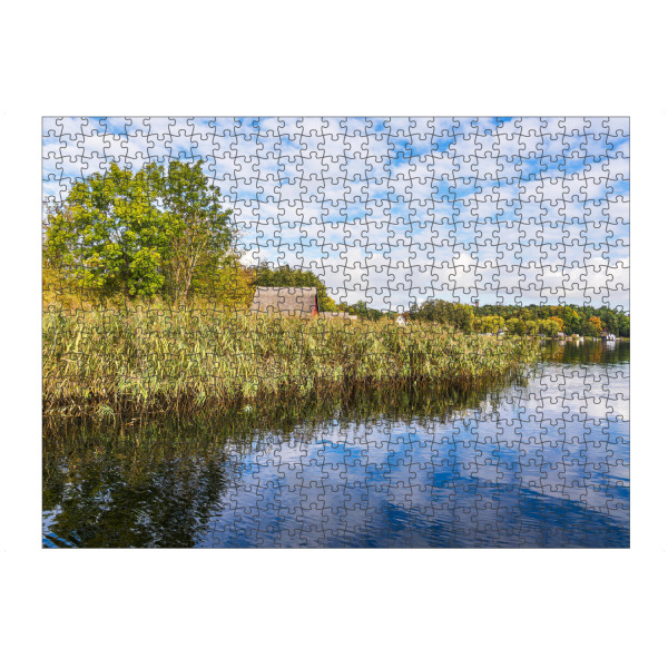 Puzzle Ravensburger "Bootshäuser und Schilf" artboxONE - Natur,Reise,Architektur