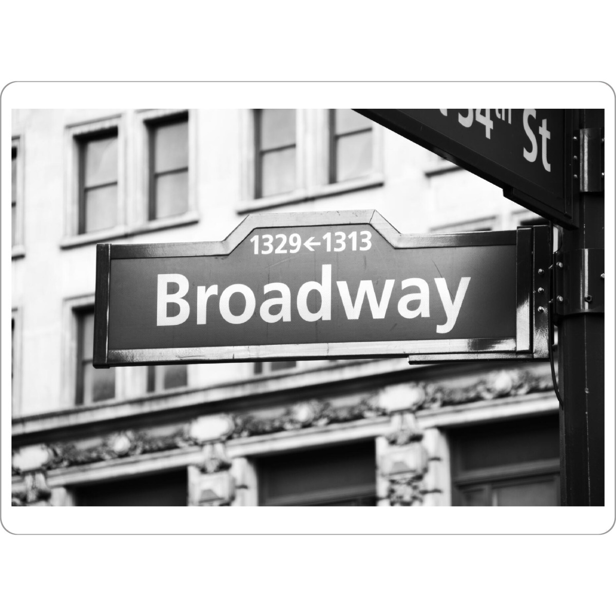 Tischset "Broadwayschild" artboxONE - Städte / New York,Reise,Schwarzweiß,Reise / Länder
