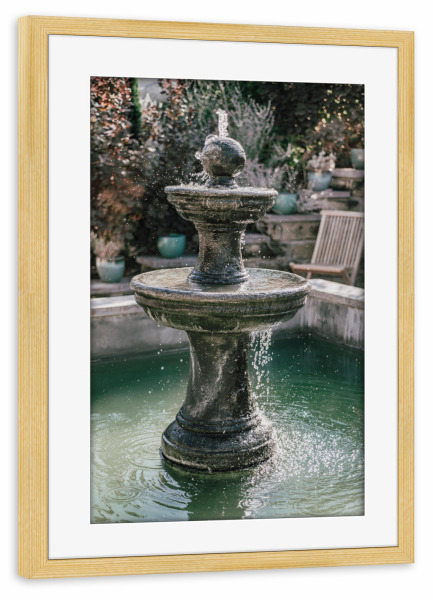 Poster mit Rahmen kiefer "Spingbrunnen Nostalgie" artboxONE - Natur,Floral,Architektur,Reise / Länder