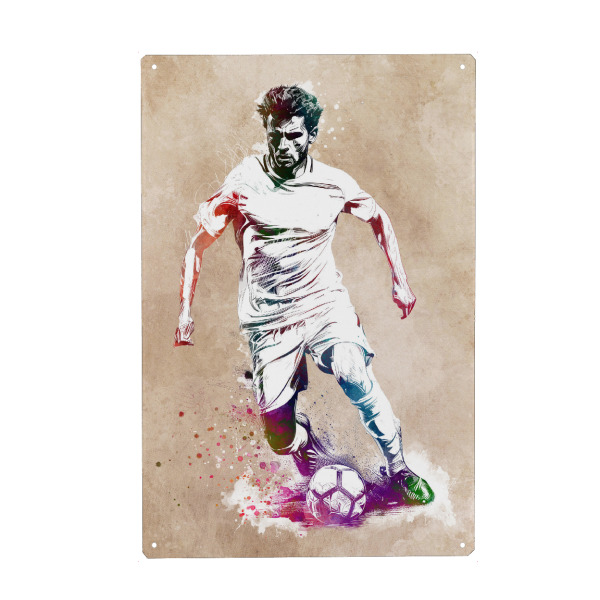 Metall Poster "Fußballspieler Sportkunst J" artboxONE - Sport,Sport / Fußball - Fußball,Fußballspieler,Fußball,Fußballspieler,Ball,Sport,Spiel,Grafik