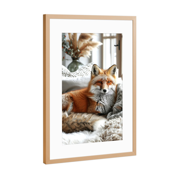 Poster mit Rahmen Kupfer "Fuchs Tierkunst F" artboxONE - Tiere - Fuchs,Tier,Tiere,Grafik,Illustration