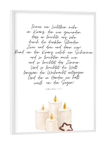 Poster mit weißem Rahmen "Das Leuchten der Weihnacht" artboxONE - Typografie,Liebe,Weihnachten
