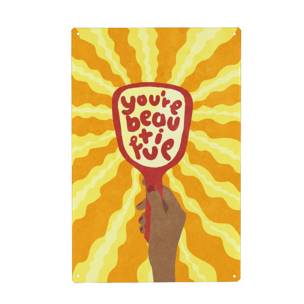 Holzbild "You are beautiful" artboxONE - Menschen,Fashion,Für Mama