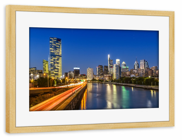 Poster mit Rahmen kiefer "Dynamisches Philadelphia" artboxONE - Städte,Reise,Architektur,Städte / Weitere