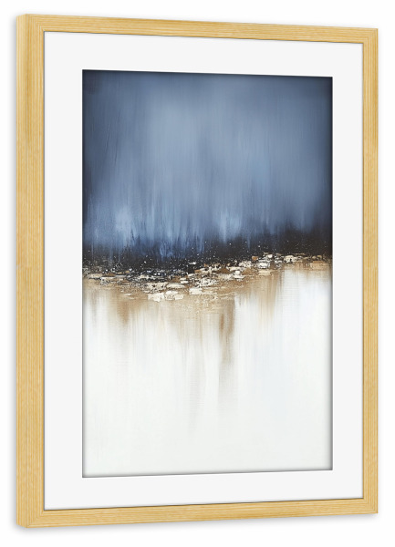 Poster mit Rahmen kiefer "Abstrakte blaue Boho-Struktur" artboxONE - Natur,Abstrakt,Marmor