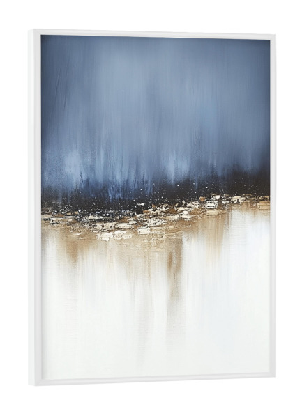 Poster mit weißem Rahmen "Abstrakte blaue Boho-Struktur" artboxONE - Natur,Abstrakt,Marmor