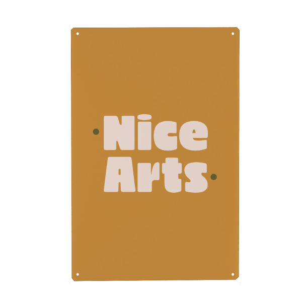 Metall Poster "Nice Arts" artboxONE - Typografie - Typography,Scandi,Golden,Minimal,Art print,Type - Blechschild