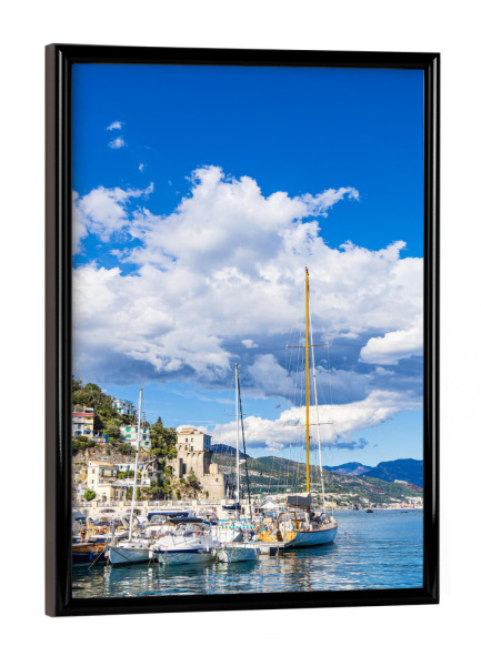 Poster mit schwarzem Rahmen "Boote in Cetara" artboxONE - Natur,Reise,Architektur,Reise / Strand und Meer,Reise / Länder