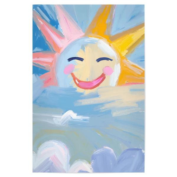 Poster 30x20 cm "Lachende Sonne" artboxONE - Natur,Für Kinder,Abstrakt,Lustig