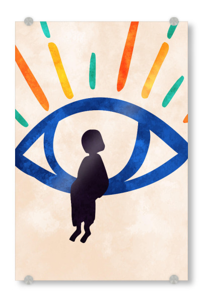 Acrylglasbild "Eye of Silence, Rays of Hope" artboxONE - Abstrakt,Menschen