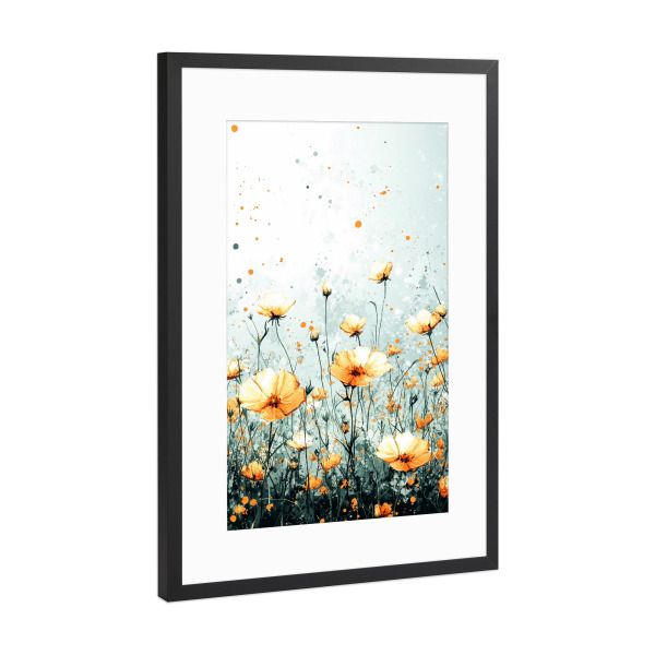 Poster mit Rahmen Schwarz (Metallic) "Wiese voller Blumen F (matart)" artboxONE - Natur,Floral - Blumen,Wiese,Natur,Modern,Kunst