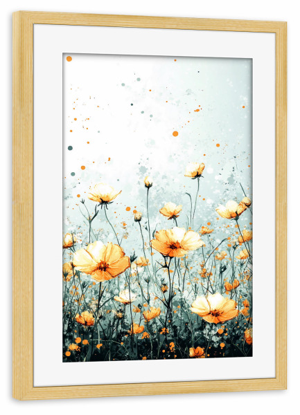Poster mit Rahmen kiefer "Wiese voller Blumen F (matart)" artboxONE - Natur,Floral - Blumen,Wiese,Natur,Modern,Kunst