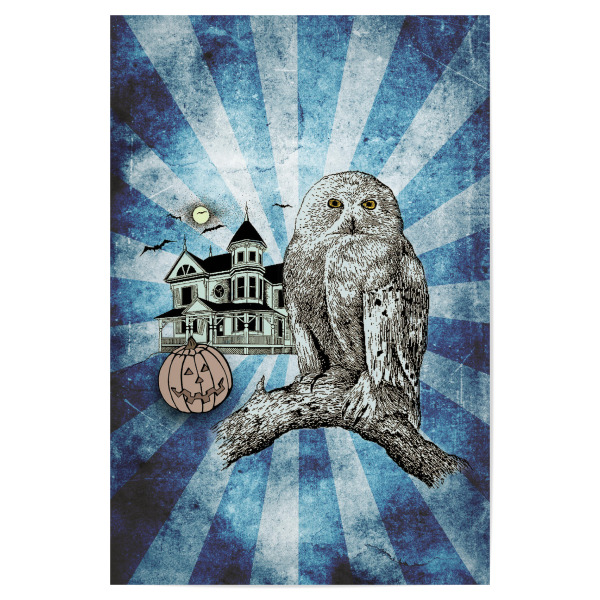 Poster 30x20 cm "Halloween Vintage with Owl" artboxONE - Für Kinder,Tiere,Halloween