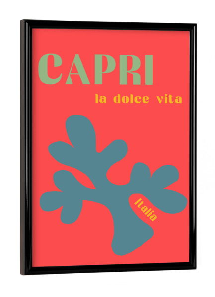 Poster mit schwarzem Rahmen "Capri Italy Love" artboxONE - Typografie,Natur,Reise / Strand und Meer