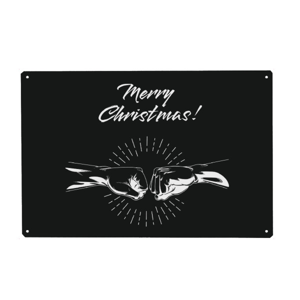 Holzbild "Merry Christmas Bro" artboxONE - Schwarzweiß,Weihnachten,Männer - Weihnachten,Schwarzweiß,Fäuste,Männer,Design,Ghettofaust