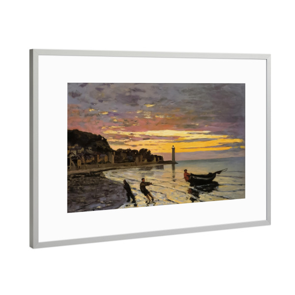 Poster mit Rahmen Silber "Ein Boot an Land schleppen" artboxONE - Reise,Reise / Länder,Für Mama,Für Papa