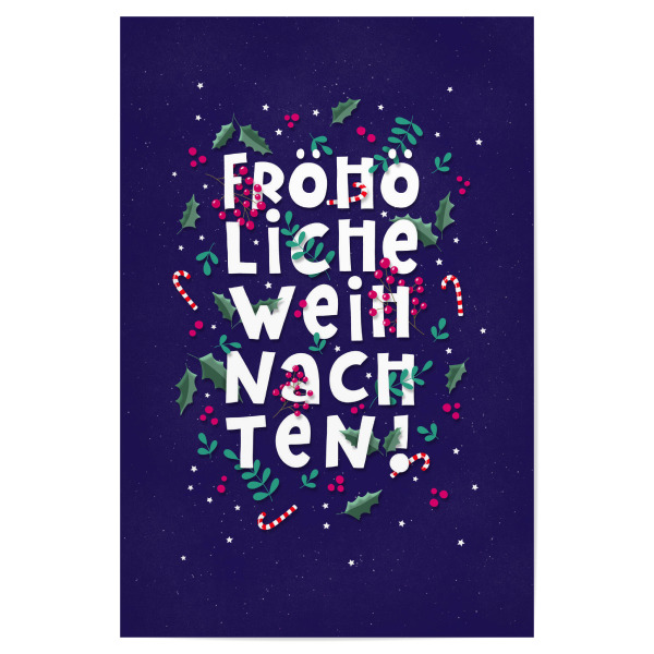 Poster 30x20 cm "Fröhliche - Weihnachten" artboxONE - Typografie,Weihnachten