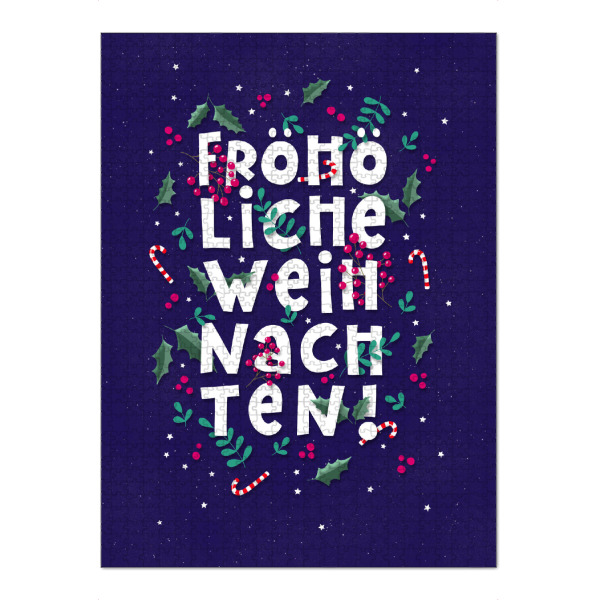 Puzzle Ravensburger "Fröhliche - Weihnachten" artboxONE - Typografie,Weihnachten