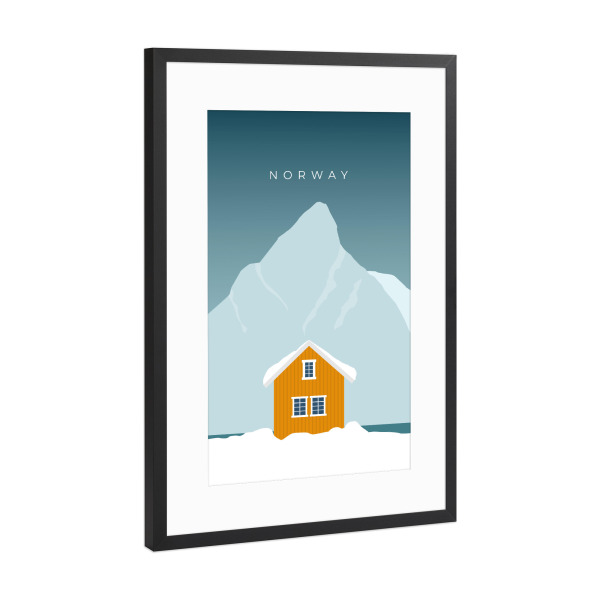 Poster mit Rahmen Schwarz (Metallic) "Norway - Norwegen im Winter" artboxONE - Natur,Reise,Architektur,Reise / Strand und Meer,Reise / Länder