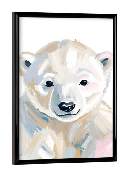 Poster mit schwarzem Rahmen "Kleiner Eisbär" artboxONE - Für Kinder,Tiere - Eisbär,Icebear,Kliner eisbär,Tiere,Bär,Winter,Arktis