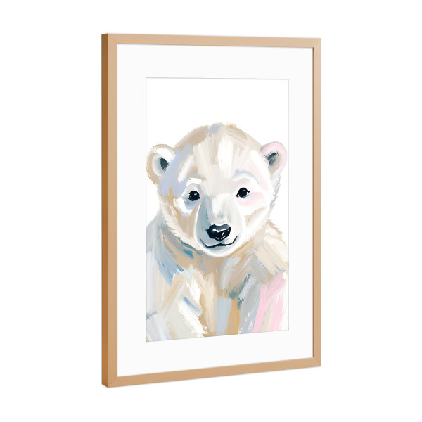 Poster mit Rahmen Kupfer "Kleiner Eisbär" artboxONE - Für Kinder,Tiere - Eisbär,Icebear,Kliner eisbär,Tiere,Bär,Winter,Arktis