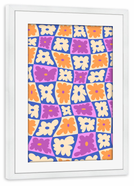 Poster mit Rahmen weiß "Das Schachbrett der Natur" artboxONE - Abstrakt