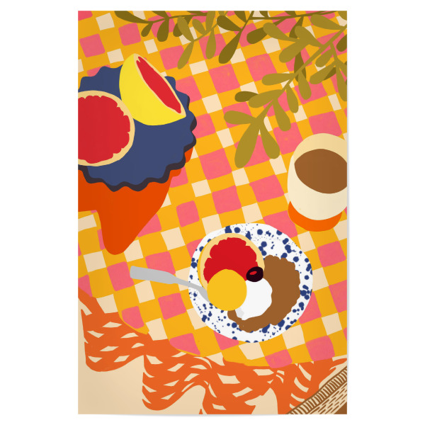 Poster 30x20 cm "Blüten und Brunch" artboxONE - Natur,Essen & Trinken,Essen & Trinken / Obst & Gemüse