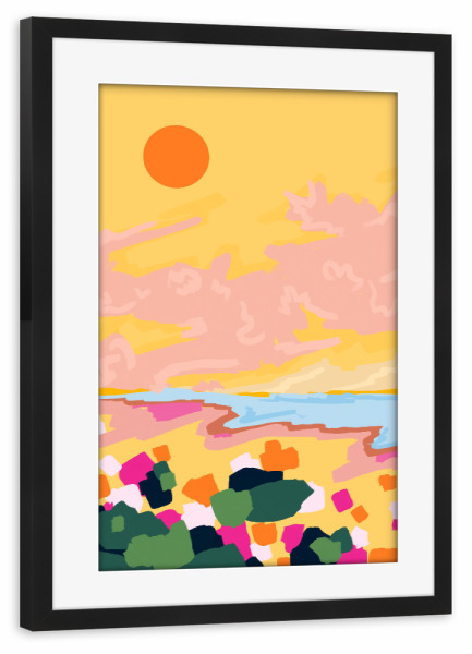 Poster mit Rahmen schwarz "Umarmung der Sonne" artboxONE - Natur,Abstrakt