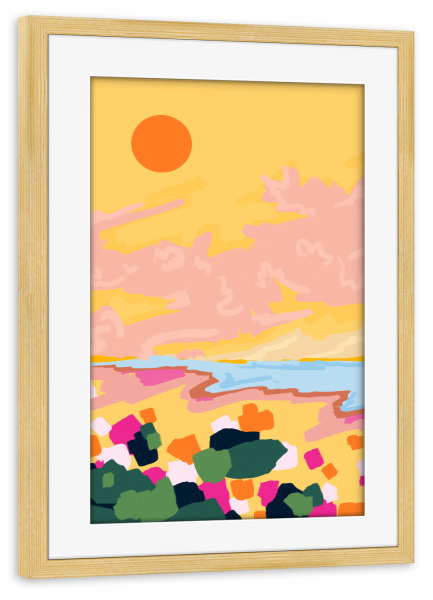 Poster mit Rahmen kiefer "Umarmung der Sonne" artboxONE - Natur,Abstrakt