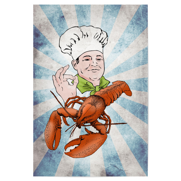 Poster 30x20 cm "Lobster retro kitchen" artboxONE - Essen & Trinken