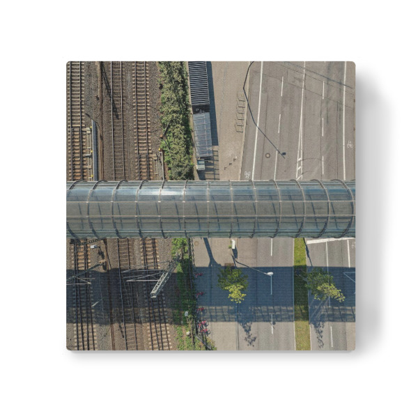 Leinwandbild "Bahnhof-Glasbrücke waagerecht" artboxONE - Städte,Städte / Hamburg,Reise,Architektur,Arcadia