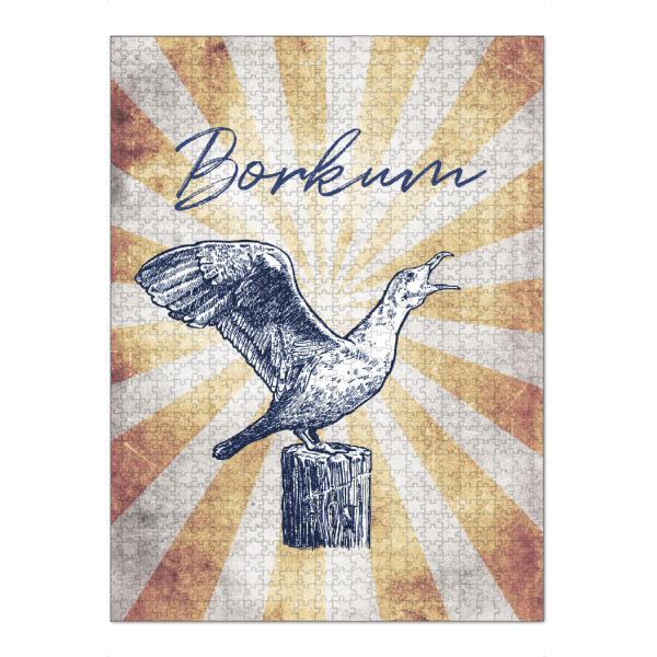 Puzzle Ravensburger "Borkum vintage" artboxONE - Reise,Tiere,Reise / Strand und Meer,Reise / Länder