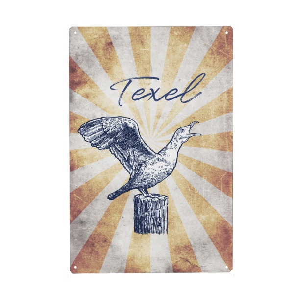 Metall Poster "Texel vintage" artboxONE - Reise,Tiere,Reise / Strand und Meer,Reise / Länder