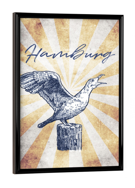 Poster mit schwarzem Rahmen "Hamburg Vintage-Style" artboxONE - Städte / Hamburg,Reise,Tiere