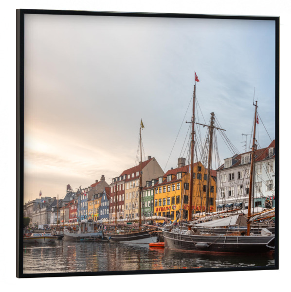 Poster mit schwarzem Rahmen 30x30 cm "Nyhavn Denmark" artboxONE - Städte,Reise,Städte / København,Reise / Länder