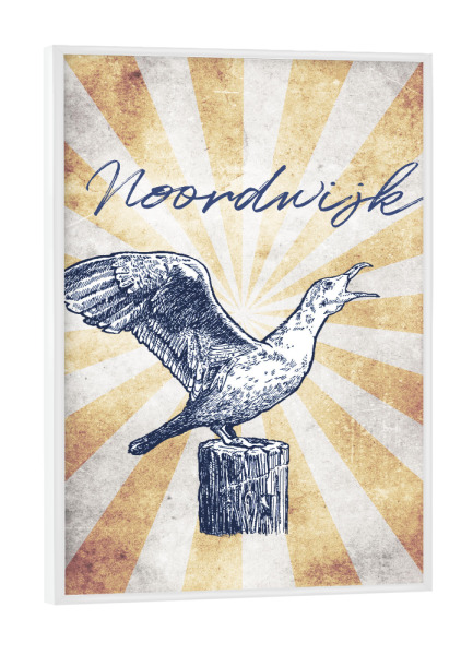 Poster mit weißem Rahmen "Noordwijk vintage" artboxONE - Reise,Tiere,Reise / Strand und Meer,Reise / Länder
