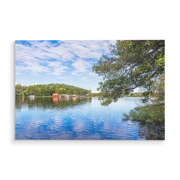 Holzbild "Bootshäuser am Krakower See" artboxONE - Natur,Reise,Architektur