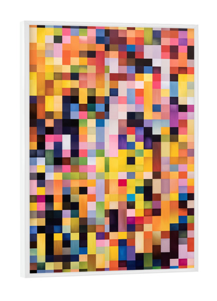 Poster mit weißem Rahmen "Quadratische bunte Träume" artboxONE - Abstrakt,Geometrie