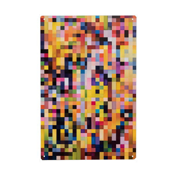 Metall Poster "Quadratische bunte Träume" artboxONE - Abstrakt,Geometrie