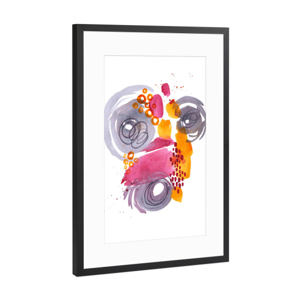 Poster mit Rahmen Schwarz (Metallic) "Watercolor Flow" artboxONE - Abstrakt - Watercolor,Abstrakt,Abstrakte kunst,Aquarell,Colorful,Dekorative kunst