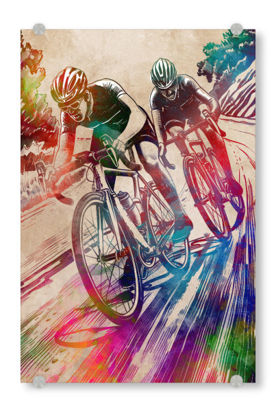Acrylglasbild "Radsportkunst AD" artboxONE - Sport,Sport / Sommerspiele - Radfahren,Radfahrer,Fahrrad,Sport,Rennen,Biker,Grafik