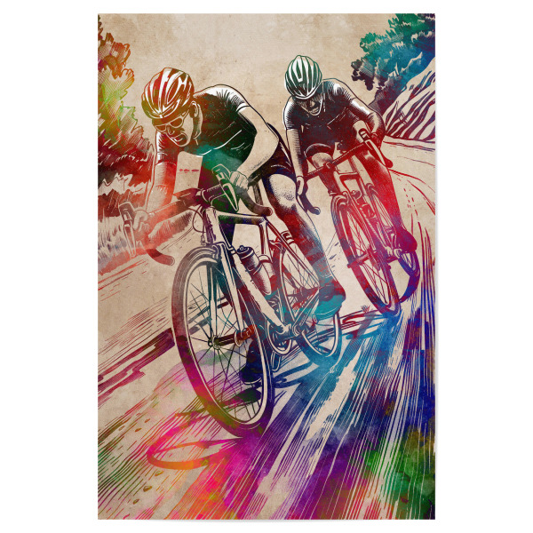Poster 30x20 cm "Radsportkunst AD" artboxONE - Sport,Sport / Sommerspiele - Radfahren,Radfahrer,Fahrrad,Sport,Rennen,Biker,Grafik